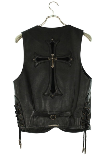 Chrome Hearts ZIP FRNT VEST Large CH Cross Leather Size XS