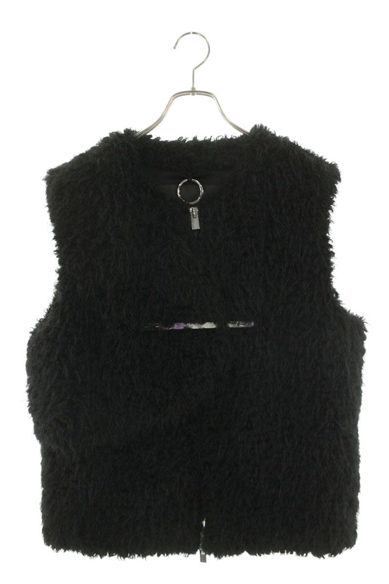 HELIOT EMIL Zip-Up Fur Vest Black Size M