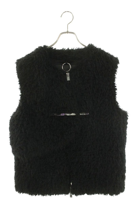 HELIOT EMIL Zip-Up Fur Vest Black Size M
