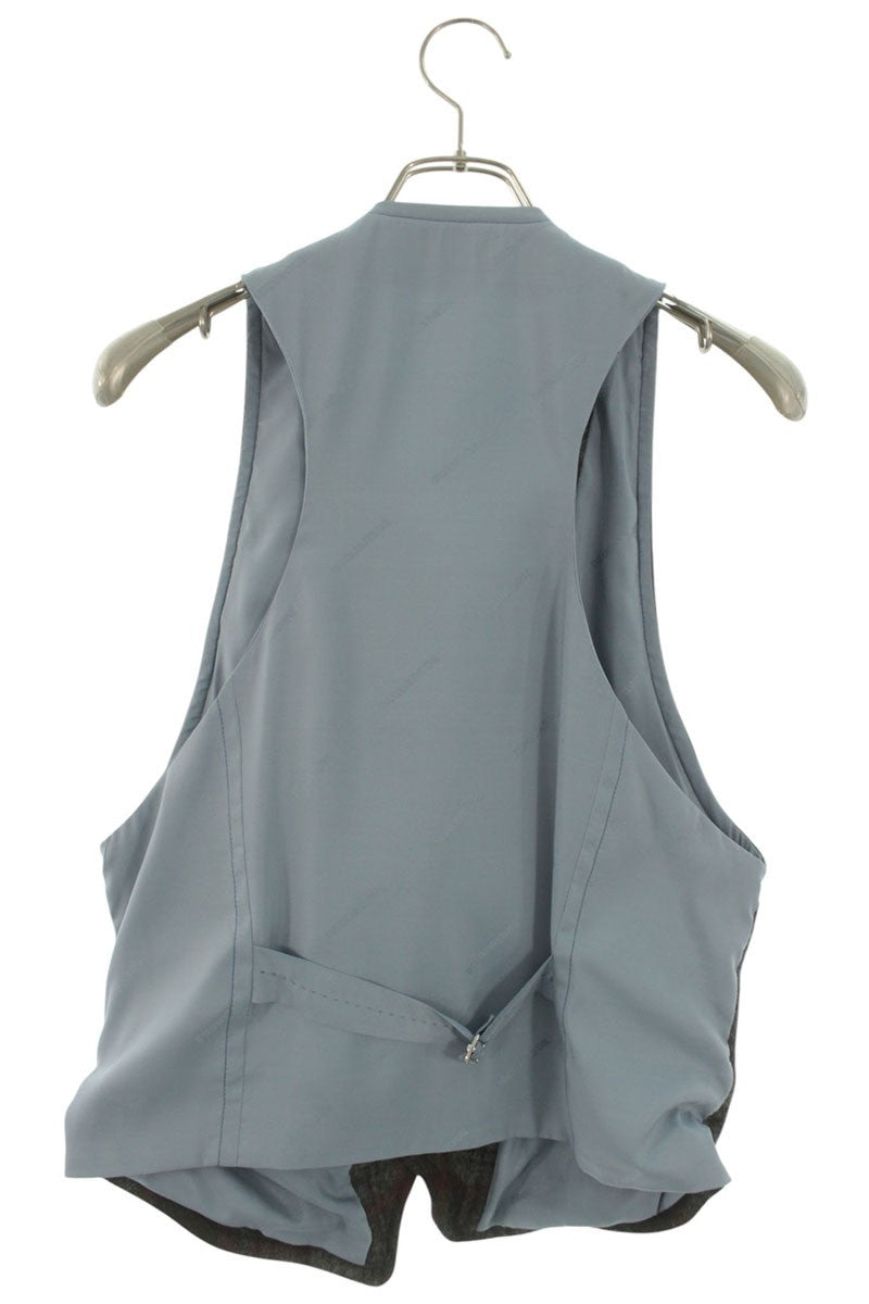 DSQUARED Wool Wire Check Vest Gilet Gray Size M