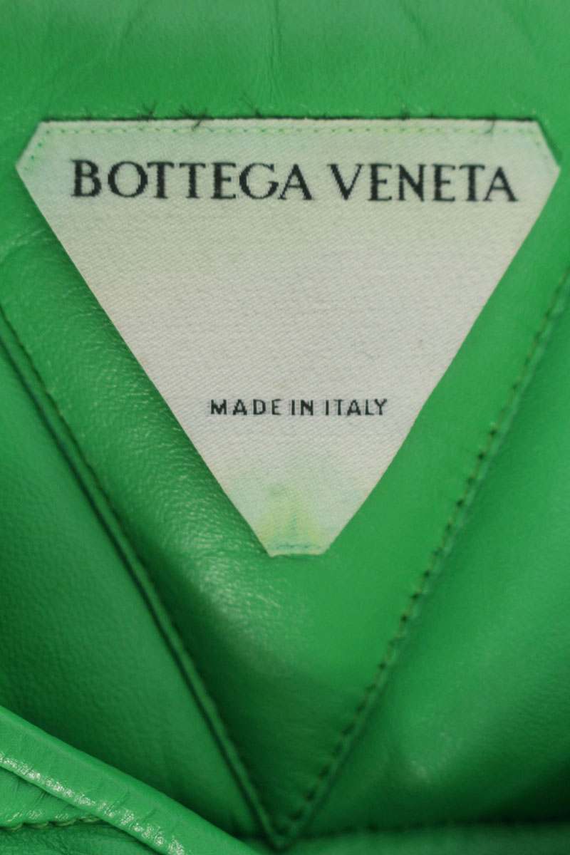 BOTTEGA VENETA Button Leather Vest Green Size XS-S