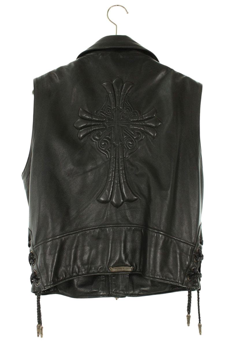 Chrome Hearts JJ DEAN Back Fairy Cross Leather Vest Size S