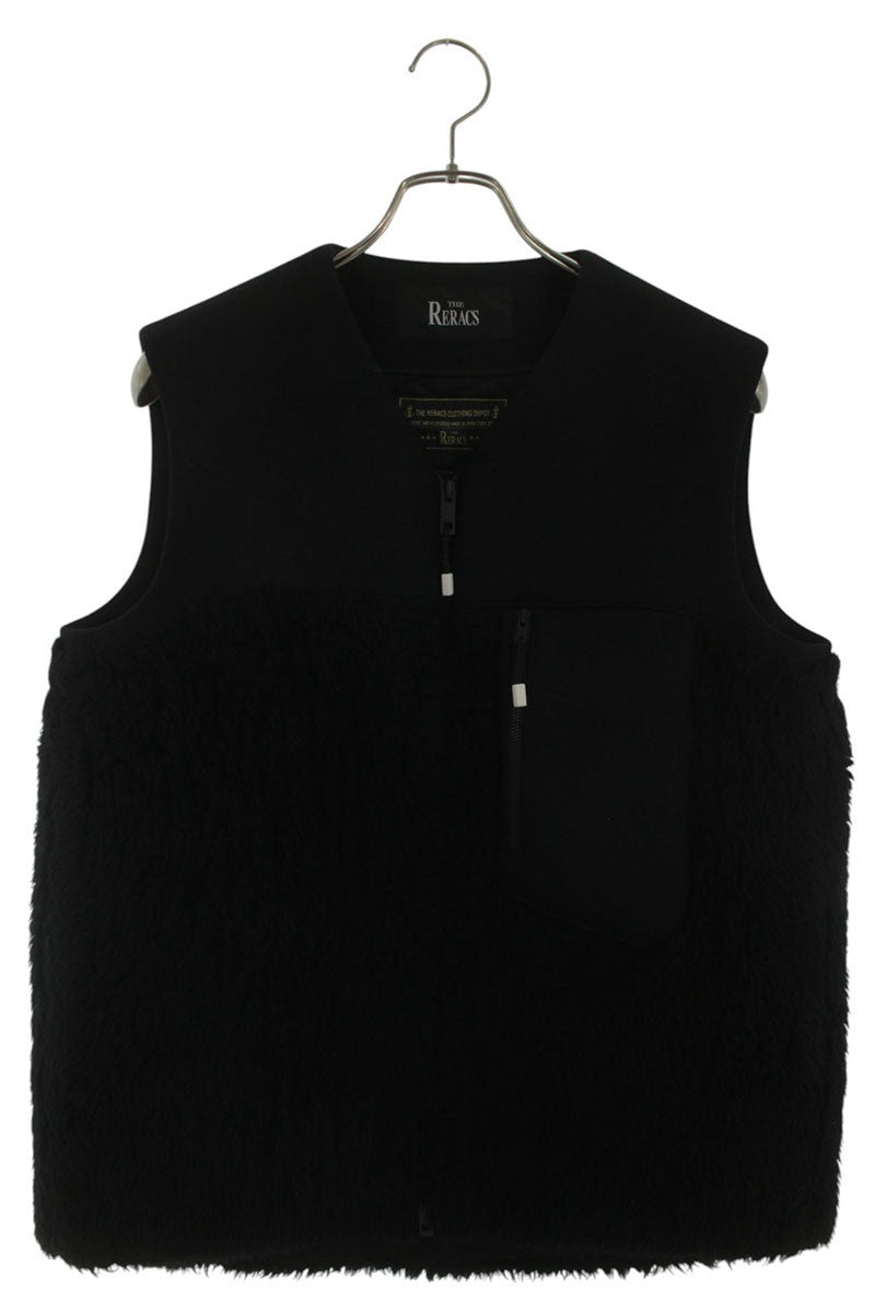 THE RERACS 17FW Boa Panel Wool Vest Black Size S