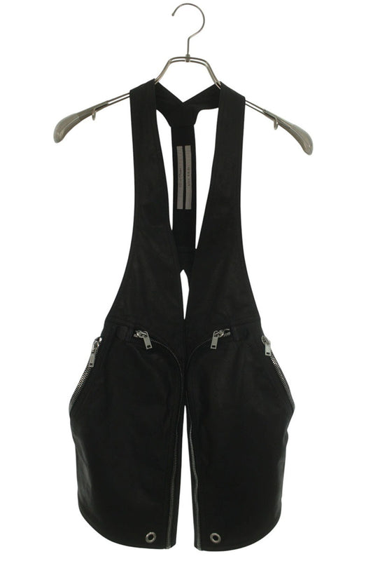 Rick Owens SS24 Bauhaus Calf Leather Vest Black Size XL
