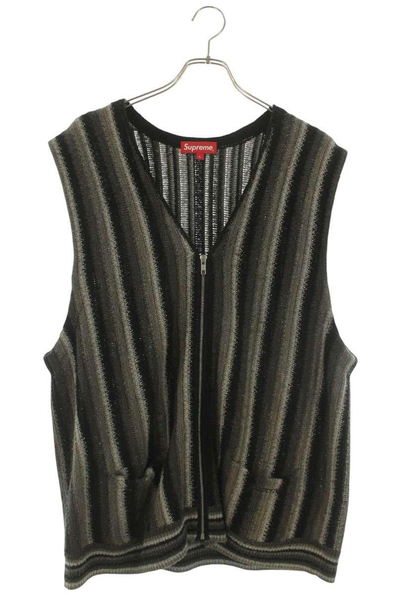 SUPREME 21SS Stripe Zip Knit Sweater Vest Multi Size L