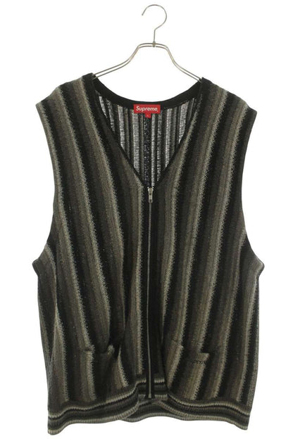 SUPREME 21SS Stripe Zip Knit Sweater Vest Multi Size L