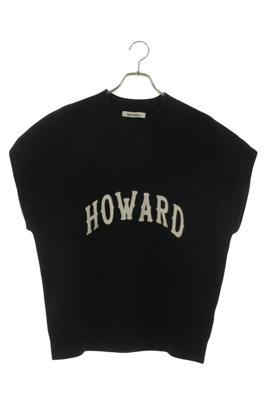 WALES BONNER 24AW HOWARD Logo Wool Knit Vest Black Size M