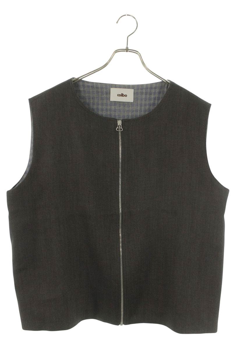 CORBO Jute Blend Zip Vest Gray Size L