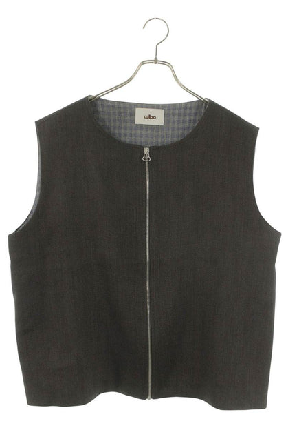 CORBO Jute Blend Zip Vest Gray Size L