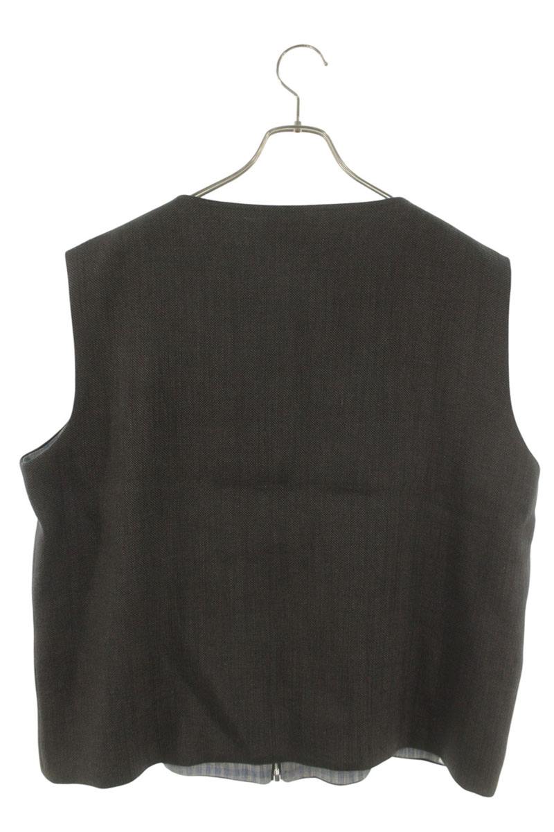 CORBO Jute Blend Zip Vest Gray Size L