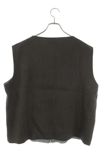 CORBO Jute Blend Zip Vest Gray Size L