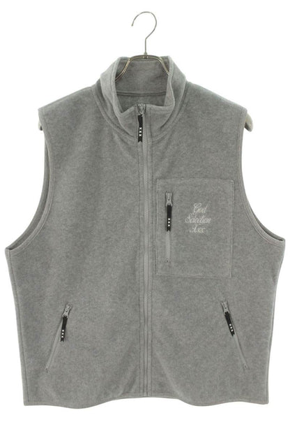 GOD SELECTION XXX Logo Embroidered Fleece Vest Gray Size S