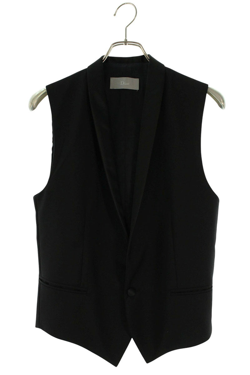 Dior HOMME 1-Button Wool Vest Black Size S