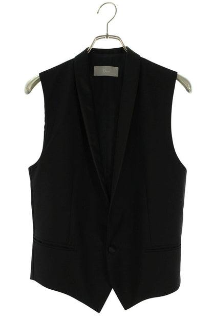Dior HOMME 1-Button Wool Vest Black Size S