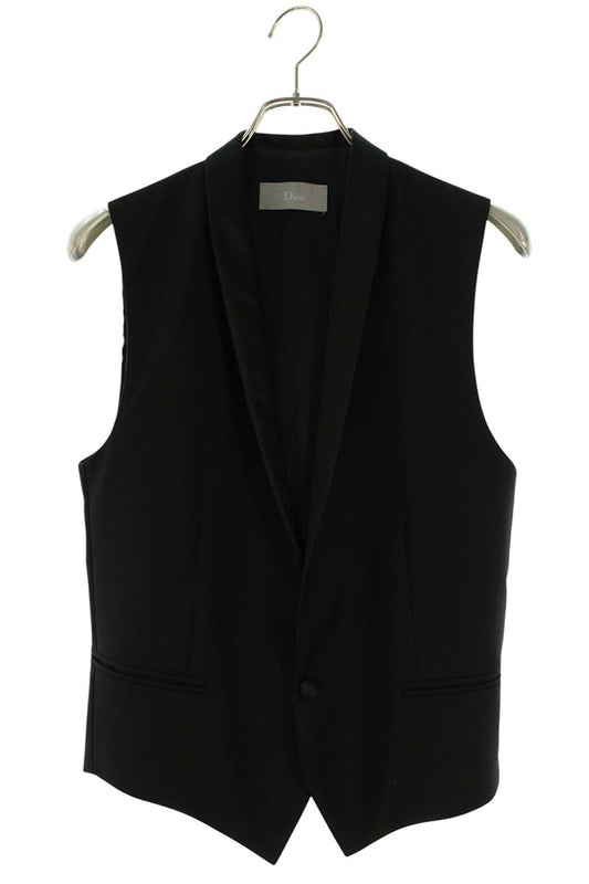 Dior HOMME 1-Button Wool Vest Black Size S