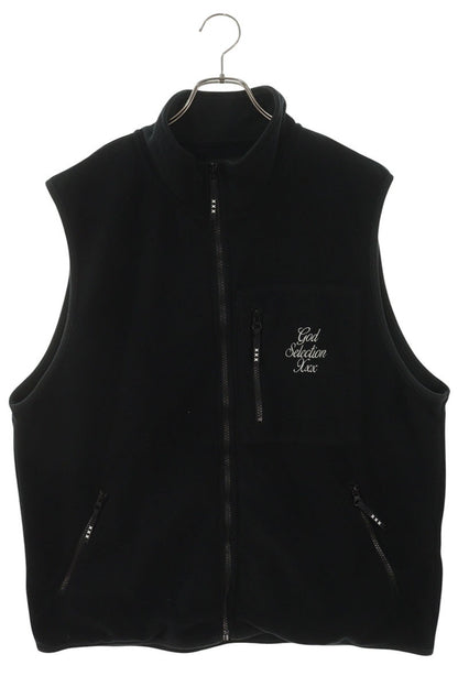 GOD SELECTION XXX Logo Embroidered Fleece Vest Black Size L