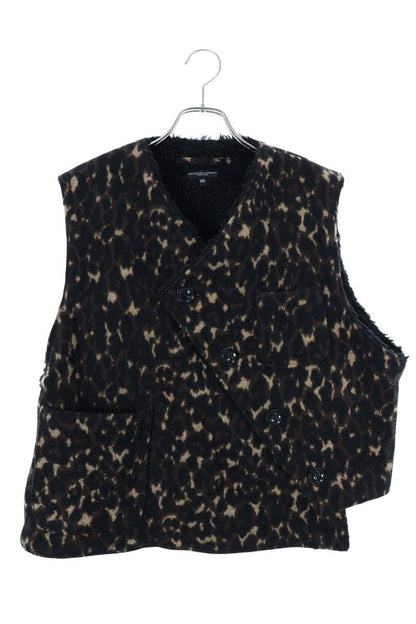 Engineered Garments Leopard Diagonal Button Vest Size XS
