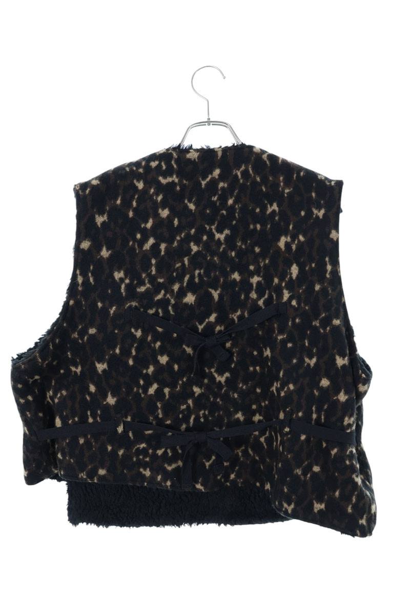 Engineered Garments Leopard Diagonal Button Vest Size XS