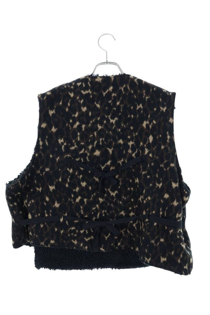 Engineered Garments Leopard Diagonal Button Vest Size XS