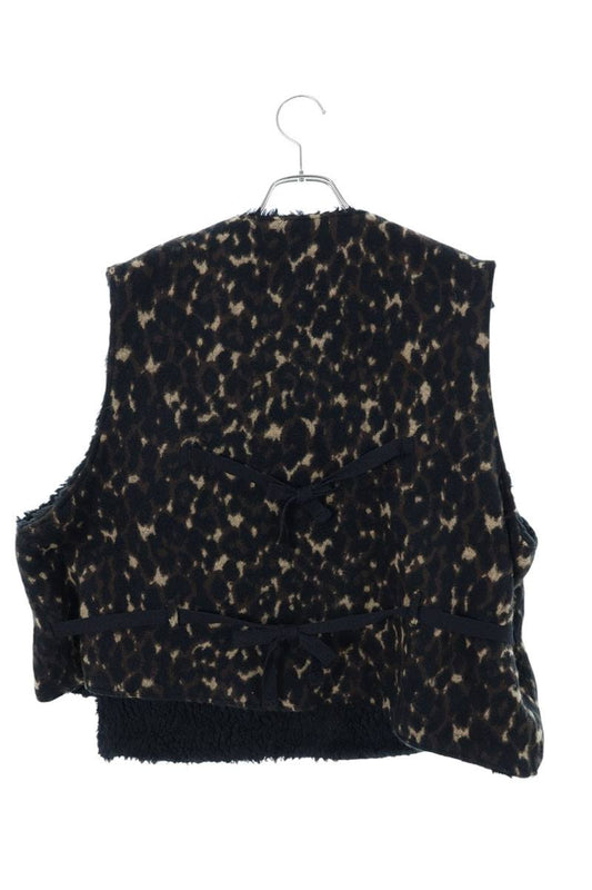 Engineered Garments Leopard Diagonal Button Vest Size XS