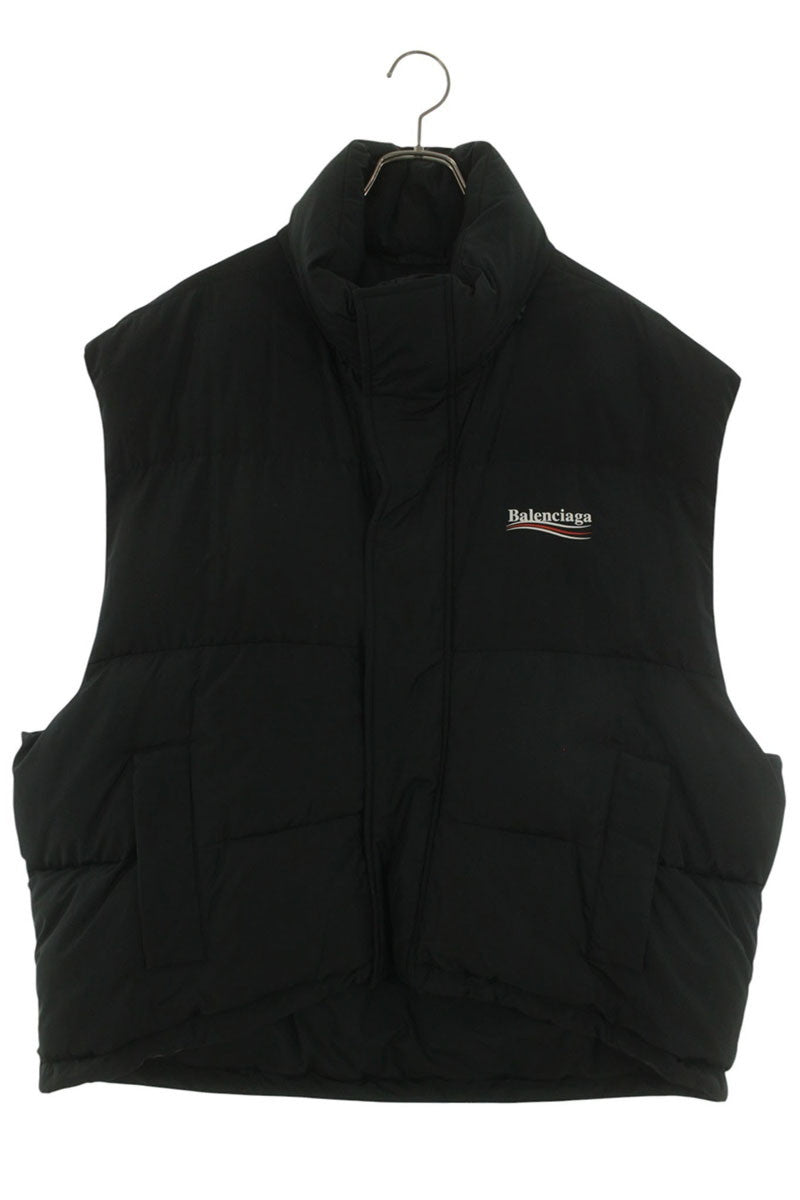 BALENCIAGA Campaign Logo Padded Hooded Vest Black Size M