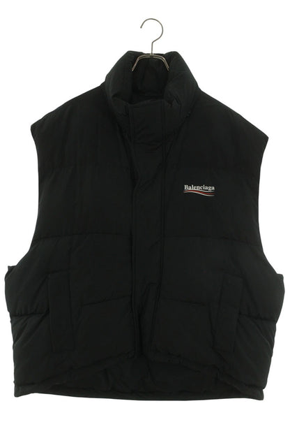BALENCIAGA Campaign Logo Padded Hooded Vest Black Size M