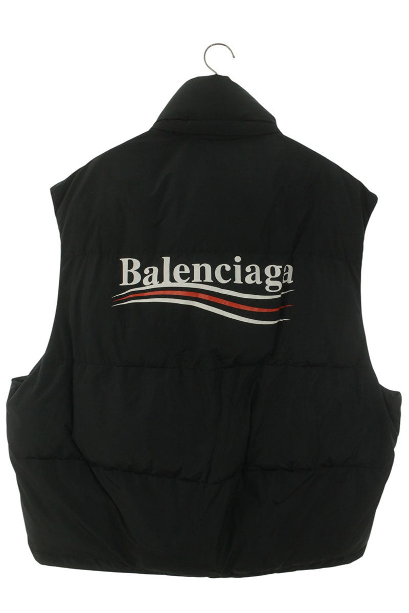BALENCIAGA Campaign Logo Padded Hooded Vest Black Size M