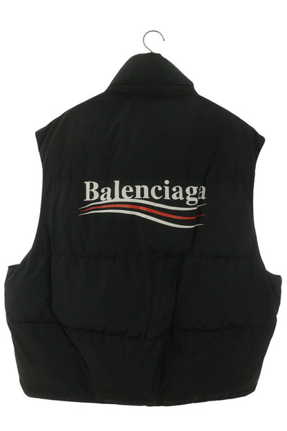 BALENCIAGA Campaign Logo Padded Hooded Vest Black Size M