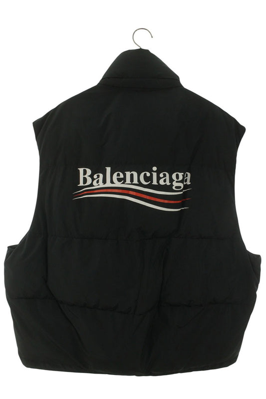 BALENCIAGA Campaign Logo Padded Hooded Vest Black Size M