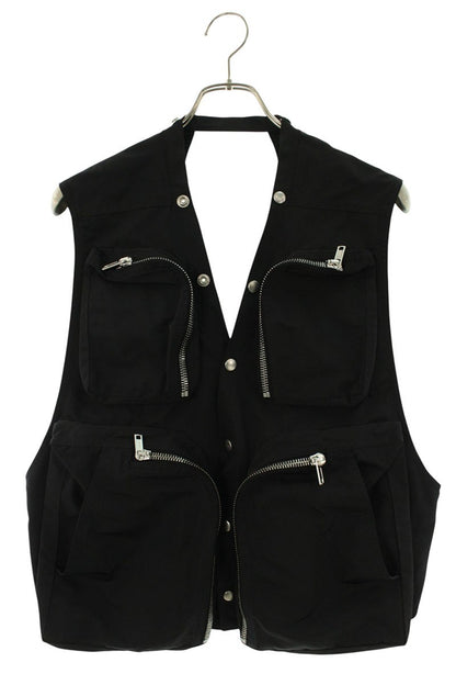 Rick Owens Cargo Vest Black Poly-Cotton Size 52