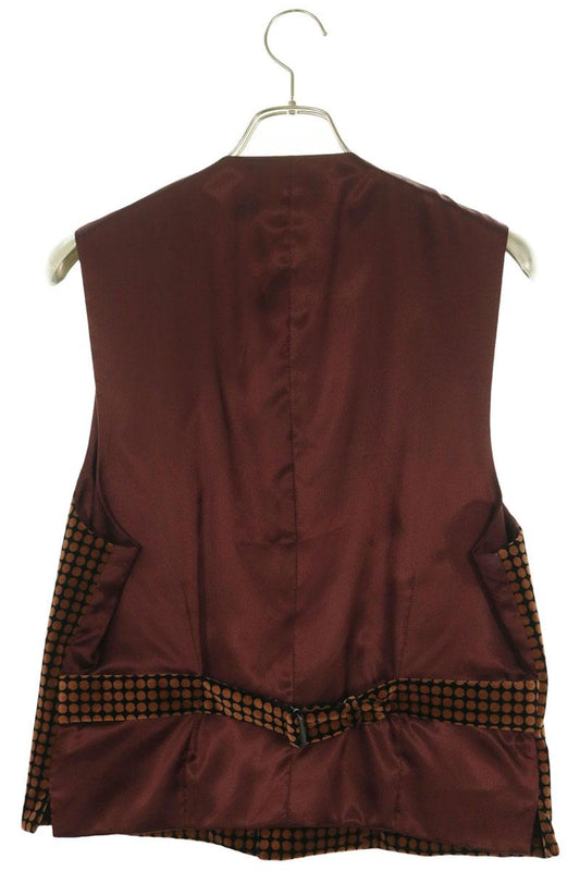 GUCCI All-over Dot Cotton Vest Brown Size L