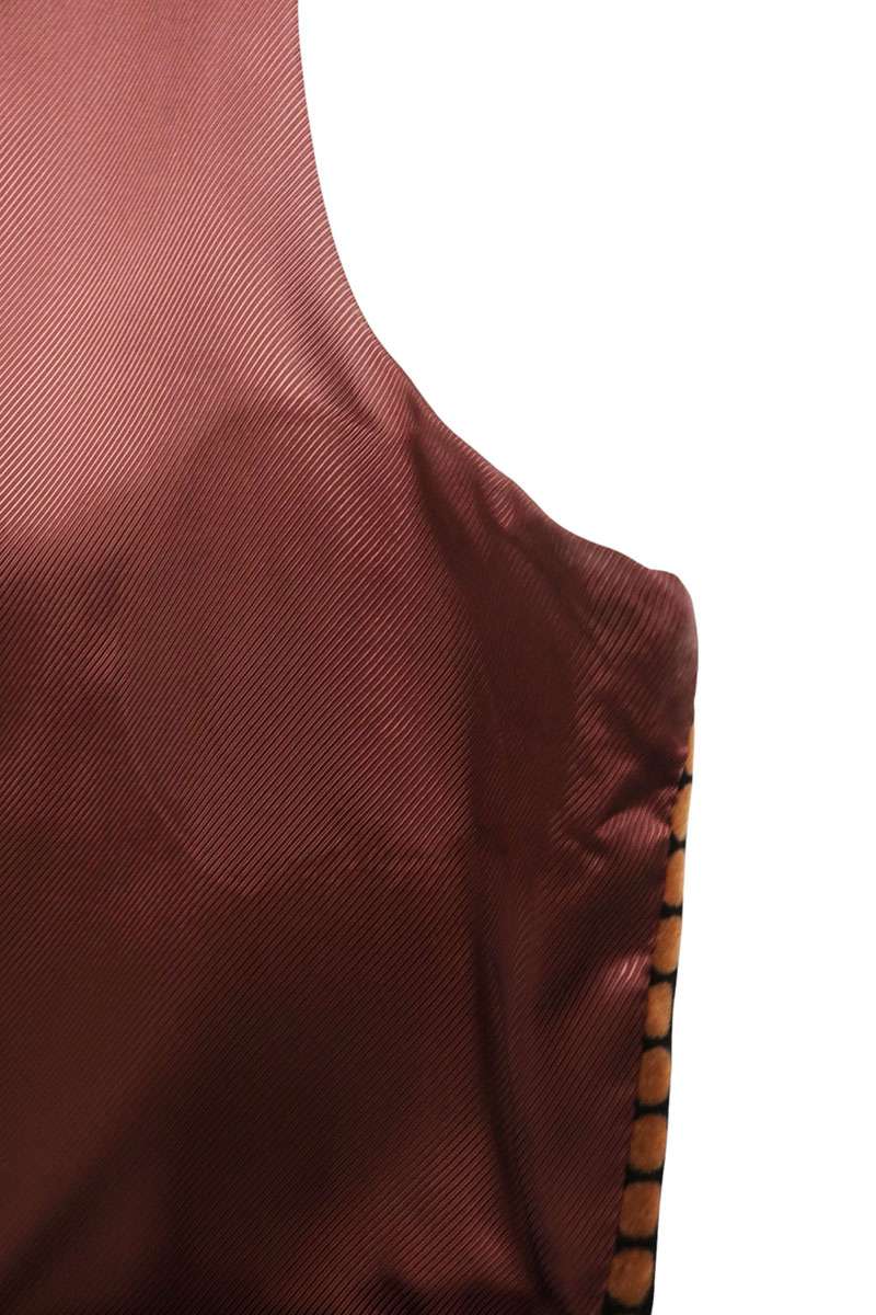 GUCCI All-over Dot Cotton Vest Brown Size L