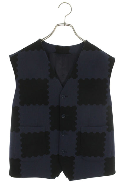 LOUISVUITTON 22SS Damier Wool Blend Vest Size 48