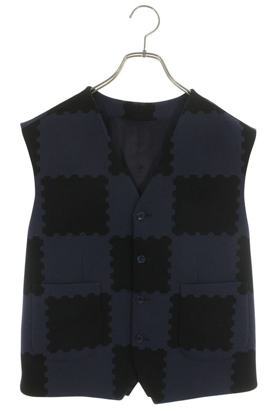 LOUISVUITTON 22SS Damier Wool Blend Vest Size 48