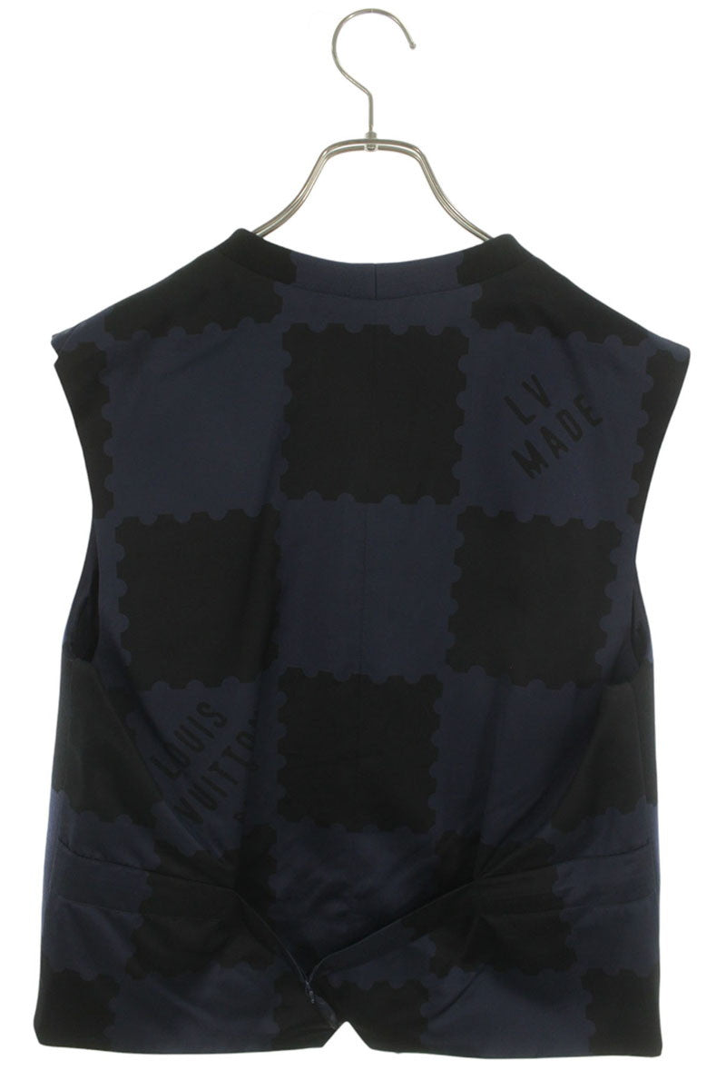 LOUISVUITTON 22SS Damier Wool Blend Vest Size 48