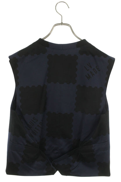 LOUISVUITTON 22SS Damier Wool Blend Vest Size 48