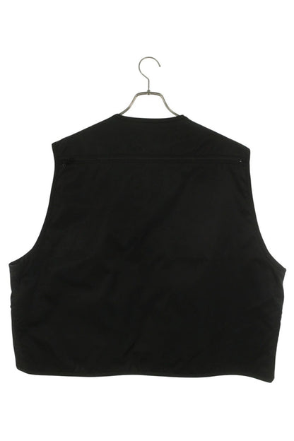 PRADA RE-NYLON Logo Plate Utility Vest Black Size XXL