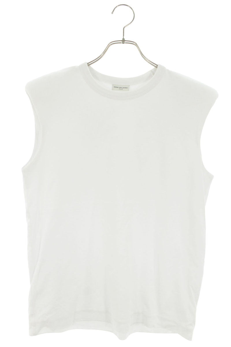 DRIES VAN NOTEN White Power Shoulder Vest Cotton Size S