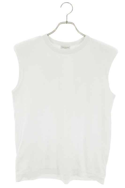 DRIES VAN NOTEN White Power Shoulder Vest Cotton Size S