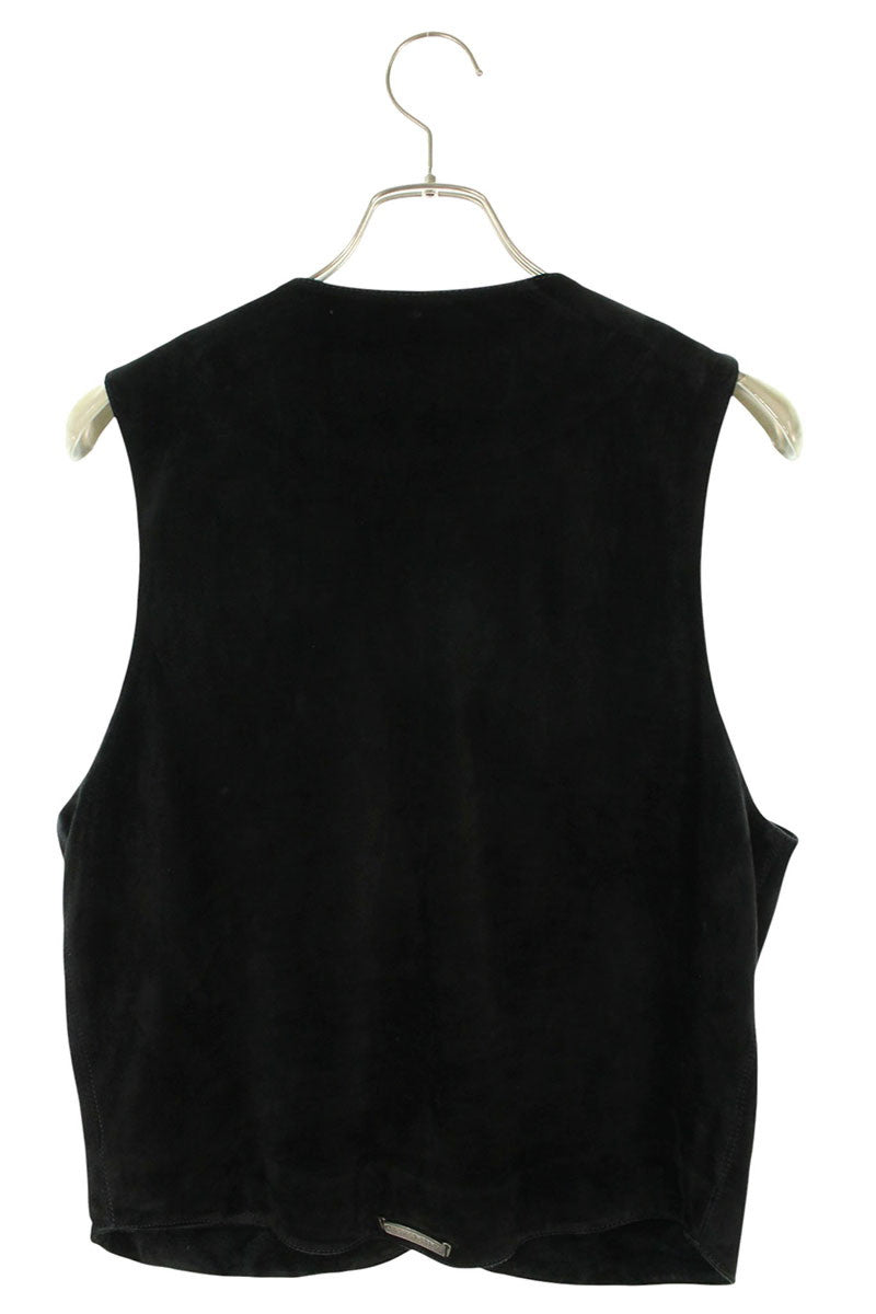 Chrome Hearts 8 Cross Ball Suede Leather Vest Black Size S