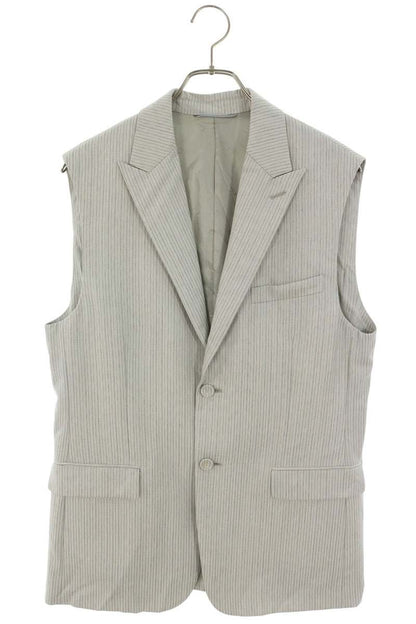 DIOR Wool Striped Vest Gray Size M