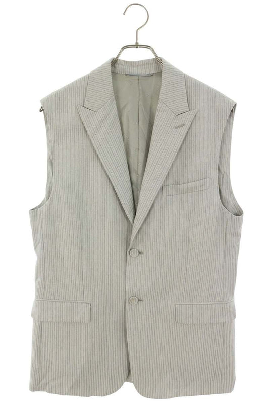 DIOR Wool Striped Vest Gray Size M