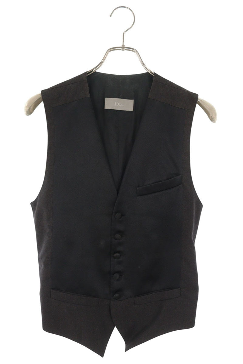 Dior HOMME 08SS Wool Gilet Vest Black Size 44