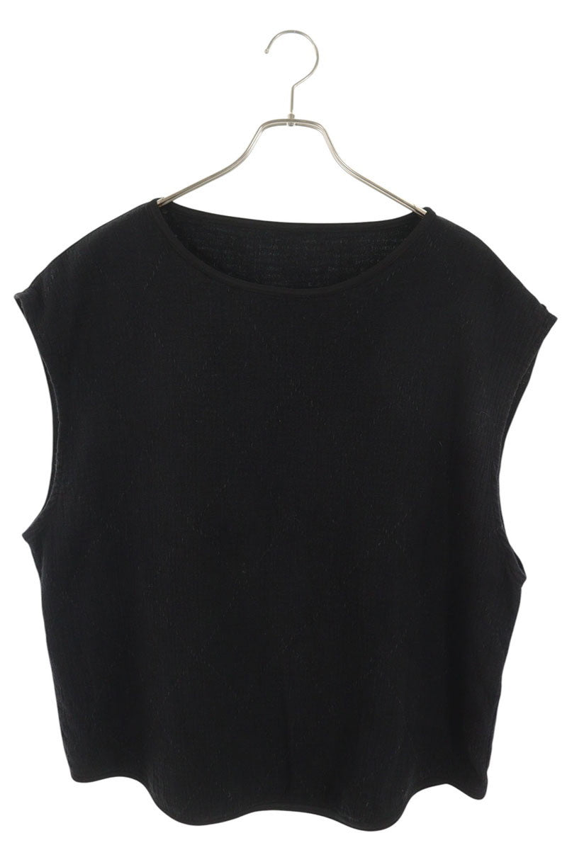 Porter Classic Sashiko Crew Neck Cotton Vest Black Size 2