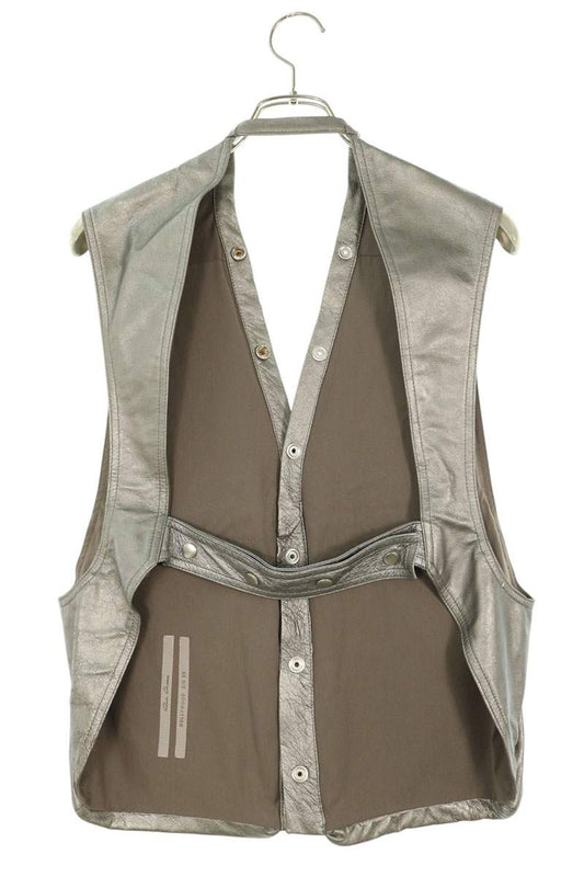 Rick Owens 25SS LBAM Leather Cargo Vest Silver Size 48