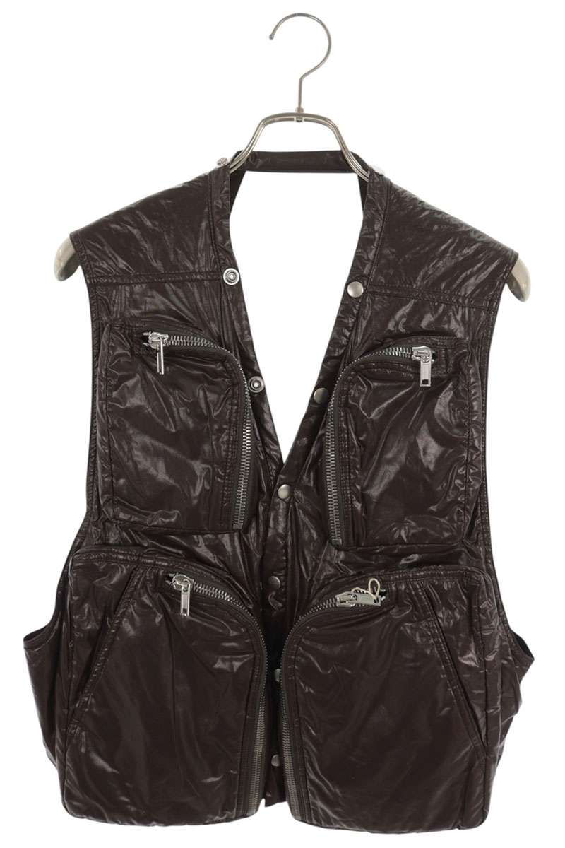 Rick Owens SS13 Coated Cotton Cargo Vest Brown Size 52