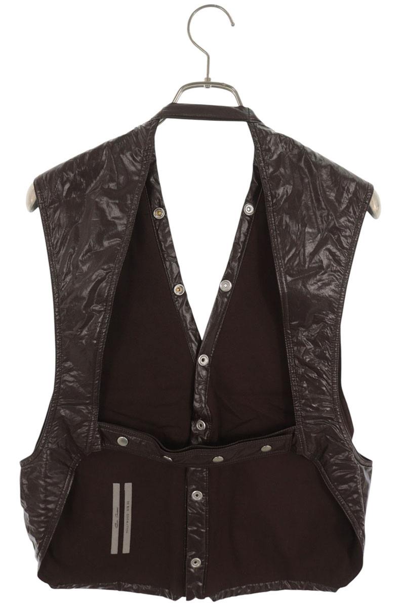 Rick Owens SS13 Coated Cotton Cargo Vest Brown Size 52