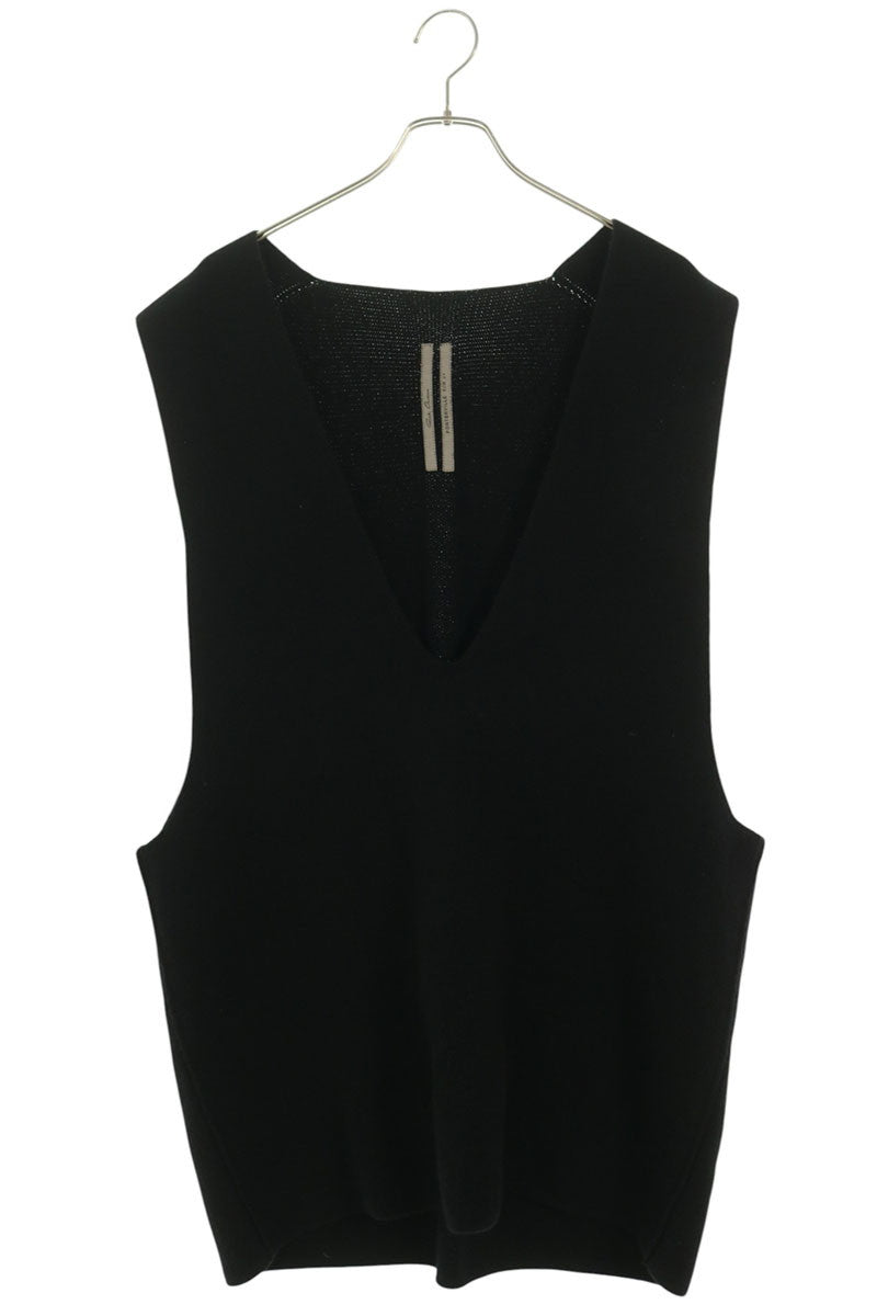 Rick Owens 24AW Deep V-Neck Cashmere Knit Vest Black Size M