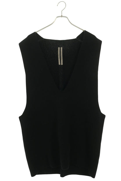 Rick Owens 24AW Deep V-Neck Cashmere Knit Vest Black Size M