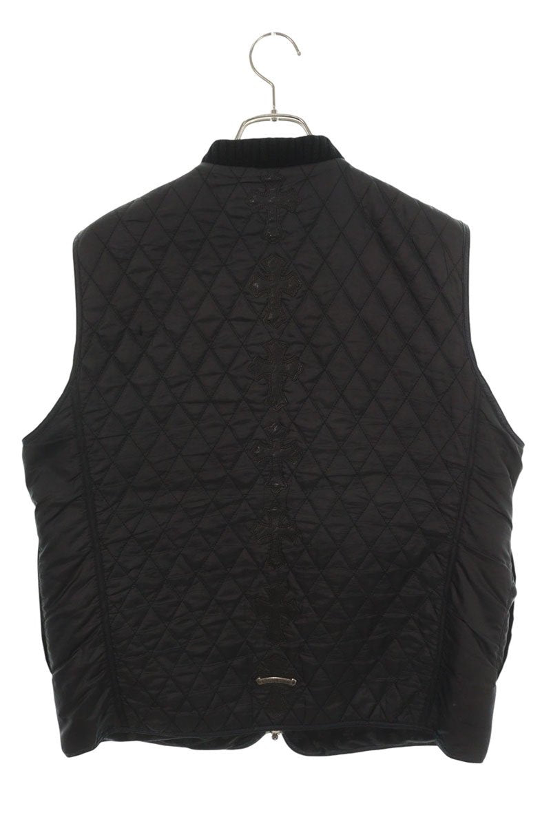 Chrome Hearts Papa Cross Patch Nylon Vest Black Size L